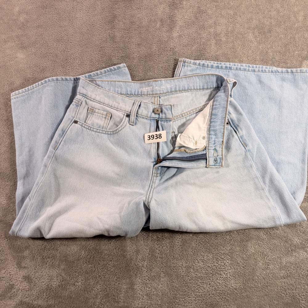 Old Navy Baggy Wide Leg Culot Women 2 Elizabeth Light Blue High Rise Drape Denim